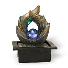 Zimmerbrunnen Elements mit LED-Beleuchtung, Feng Shui Dekobrunnen für Wohnung un