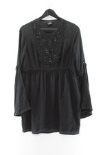 Madeleine Damen Tunika Gr. 38/40 Oberteil Muster Schwarz #CP-38