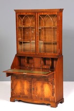 Traumhafter Englischer Sekretär Büro Aufsatzsekretär Antik 60S Vitrinen Schrank
