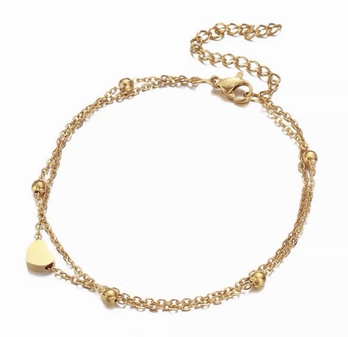 Fußkettchen gold damen herz - gold,