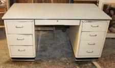 Orig. Vintage-Design "ARTZ-SCHREIBTISCH" Baisch 50er jahre Metall 155 x 78 cm