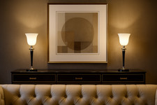 Luxuriöse Art Déco Tischleuchte, Mazda Leuchte für Kommode mit Opalglasschirm