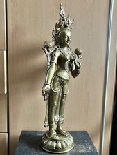 Wunderschöner Buddha stehende Grüne Tara. Bronze/Messing 55cm