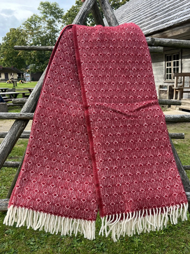 Klippan wolldecke himbeerrot - wolldecke,