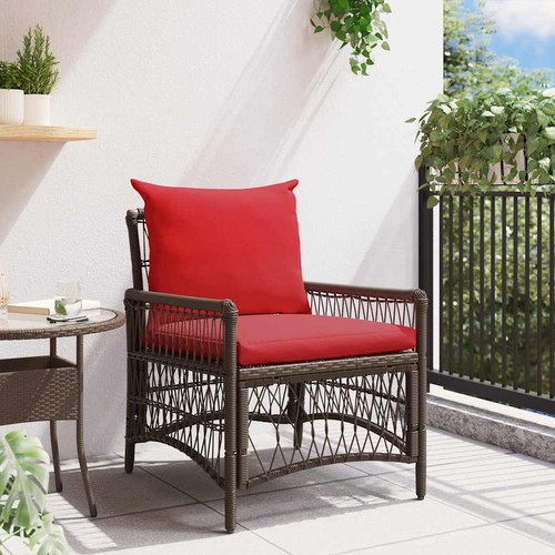 Gartenstuhl mit kissen braun - kissen,