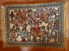 Persian Seidenteppich Jagdszene  Wandteppich