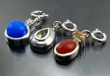 TOPMK-SCHMUCK SET: 3 X ANHÄNGER 925/- RHODINIERT, KARNEOL, BLAUACHAT, PERIDOT