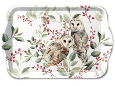 Tablett, Tray BARN OWL COUPLE