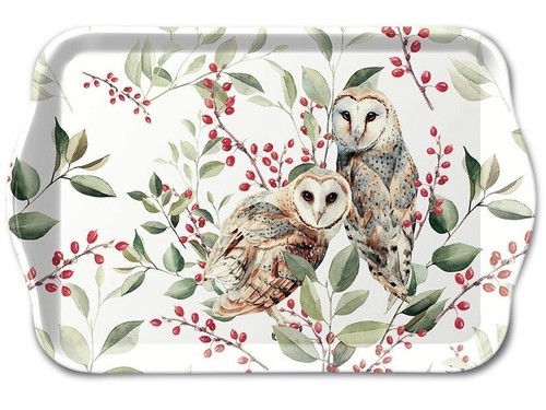 Tablett tray barn owl couple - tray,