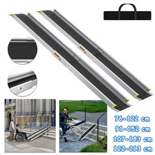 Alu Auffahrrampe Rollstuhlrampe Klappbar Rampe 122 - 213 cm Rutschfest bis 300kg