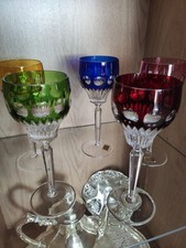 5 Weinrömer Barthmann Bleikristall Römer  Kristall Weinglas Bunt