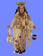 ⭐Indianer Puppe Ureinwohnerin Amerikas ca. 70 cm groß mit schöner Tracht⭐