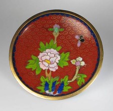 Cloisonne Teller Schale rot