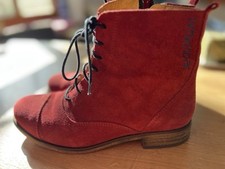 Waschbär Stiefeletten 38 Rot Leder