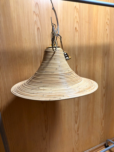 Vintage rattan lampe - vintage,