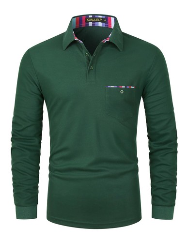 Herren poloshirt langarm basic - langarm,