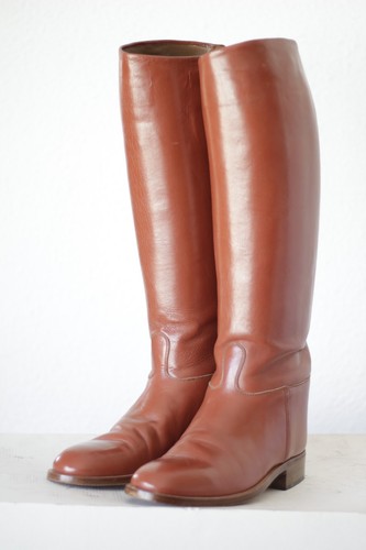 Braune lederreitstiefel - braune,