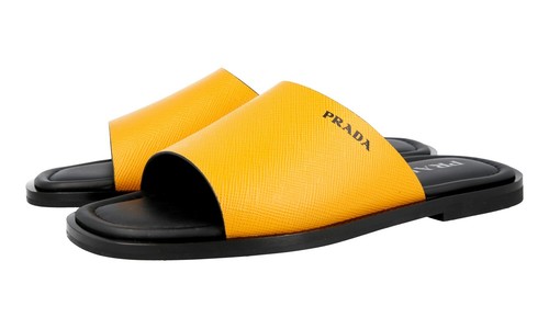 Prada saffiano leder slides - saffiano,