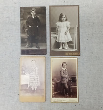 Carte-de-Visite Kabinettfotos schwarz/weiß Kinderportraits vier Kabinettkarten