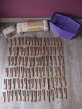 Konvolut alte Holz Wäscheklammern Wäscheleine Klammerkorb