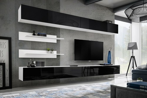 Anbauwand wohnwand wohnzimmer - wohnwand,