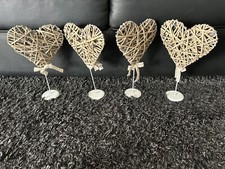 4x Dekofigur Weidenherz Weiden