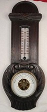 alte Wetterstation mit Thermometer Barometer Deko Andenken Nostalgie Dekorativ
