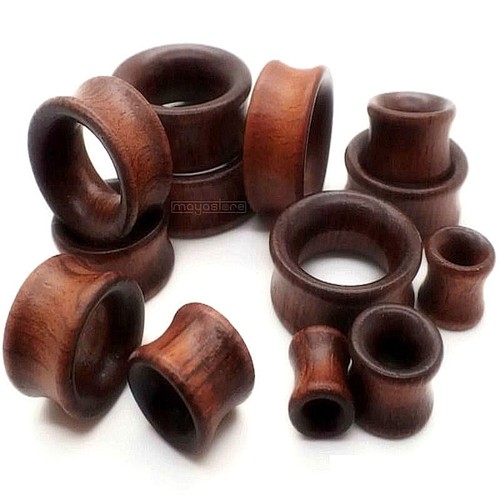 6mm 24mm ohr tunnel rotbraun - 6mm-24mm,