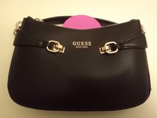Guess Handtasche Nero * schwarz-gold * wunderschönes Kunstleder *wie neu* 15 cm