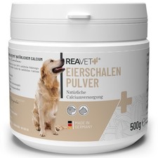 REAVET Eierschalenpulver 500g für Hunde & Katzen - natürliche Calciumversorgung