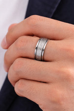 Herren Ring Edelstahl Silber