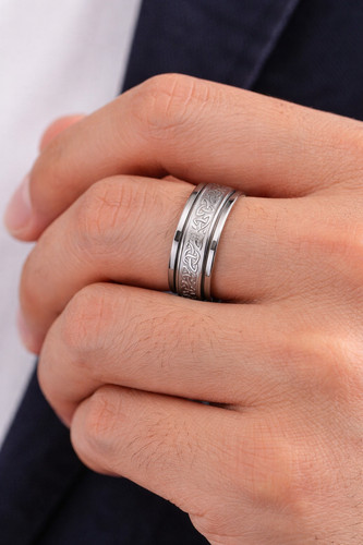 Herren ring edelstahl - herren, silber