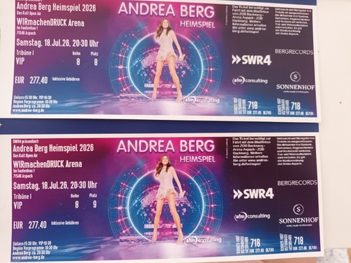 Vip tickets für das andrea - vip-tickets,