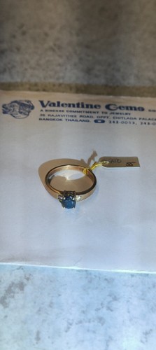 18k 750 goldring mit blauem - 18k,