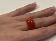 Korallen Ring Damenring Schaumkoralle Koralle 15,5mm Rot Retro Vintage Rar