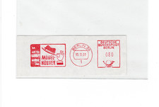 Freistempel Möbel-Hübner aus Berlin von 1991 - mit Hut-Motiv (Hüte)