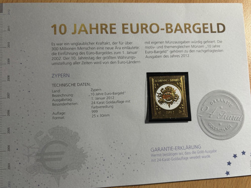 Euro gold briefmarke - gold,