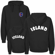 Hoodie ISLAND Herren mit Wappen bestickt WM Pulli Fahne Flag EM FanShirts4u