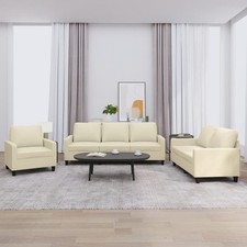 Sofagarnitur Kissen Sessel Sofa Couch Wohnzimmersofa 4-tlg. Kunstleder vidaXL