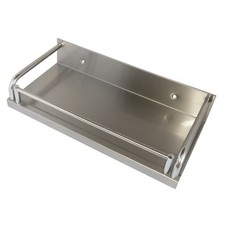 Wandregal, Edelstahl gebürstet/Chrom, 25x12cm - Gewürzregal/Duschablage/Badregal