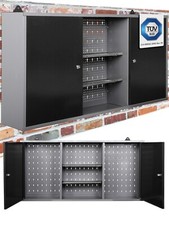 Ondis24 Werkstatt Hängeschrank Metall Werkzeugschrank abschließbar Schwarz Kurt