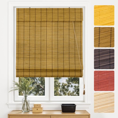 Bamboo roman blind sun shade - bamboo,