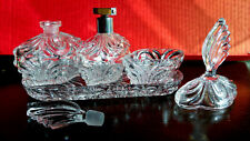 Vintage Glas Toilettentisch Waschtisch Garnitur Set