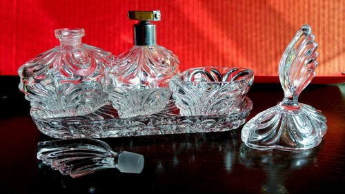 Vintage glas toilettentisch - glas,