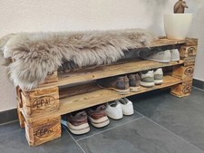 Schuhregal Holz mit Sitzbank