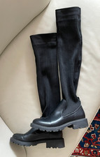Stiefel, Strickstrumpf, Gr. 37, schwarz - aus Paris