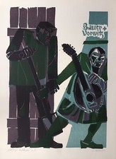 Heinz Friedrich Farbholzschnitt betitelt datiert 93 signiert