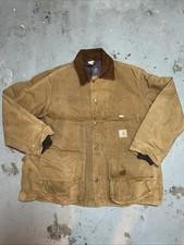 Vintage Carhartt Hunting Jagd Jacke CB256 von 1989 duck Braun Distressed Workwea