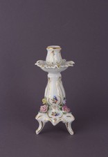 Sandizell Porzellan Leuchter Kerzenhalter mit plastischen Rosen