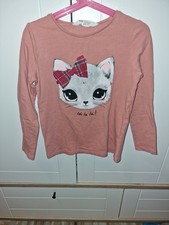 Langarmshirt Katzenmotiv Größe 122 128 von H&M